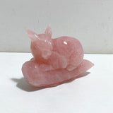 Beautiful Rose Quartz Rabbit Carving -Wholesale Crystals