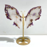 Beautiful Sakura Flower Agate Butterfly Wing Carving With Stand - Wholesale Crystals