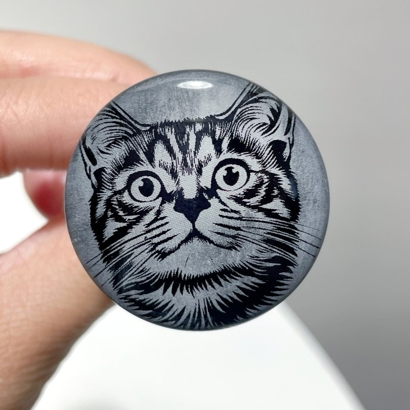 Black Obsidian Engraved Cat Car Air Vent Clips Wholesale Car Accessories - Wholesale Crystals