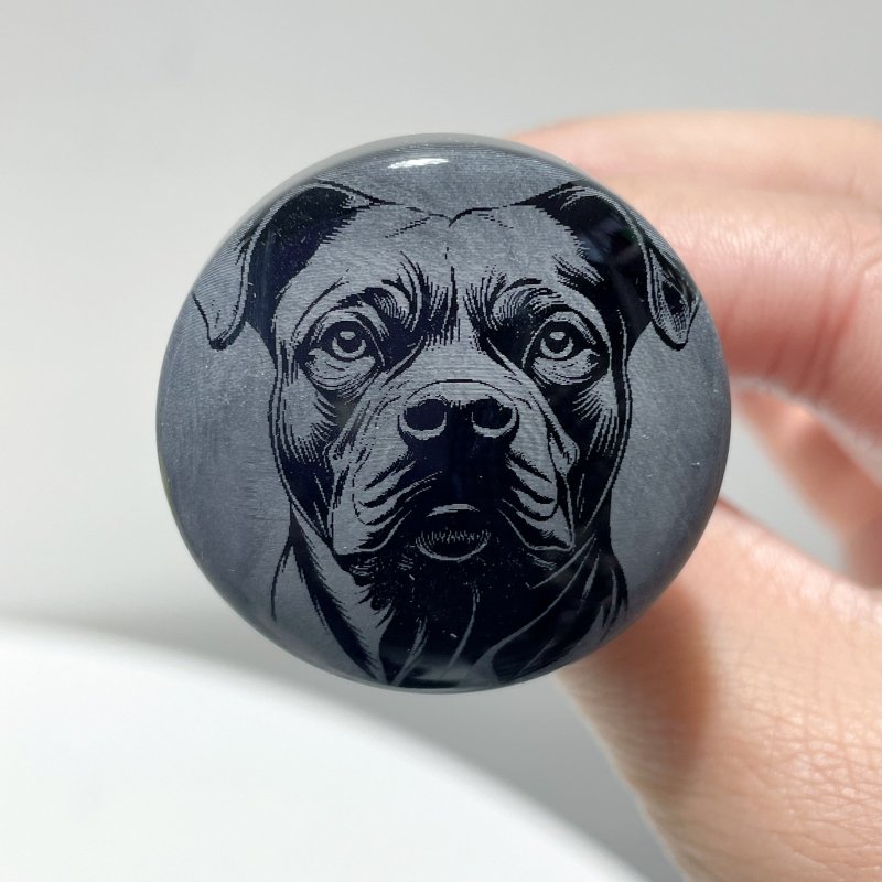 Black Obsidian Engraved Dog Car Air Vent Clips Wholesale Car Accessories - Wholesale Crystals