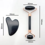 Black Obsidian Roller and Gua Sha A Set Wholesale -Wholesale Crystals