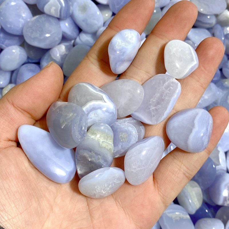 Blue Lace Agate Chips Small Tumbled Wholesale - Wholesale Crystals