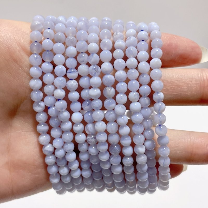 Blue Lace Agate Mini 4MM Beads Bracelet Wholesale - Wholesale Crystals