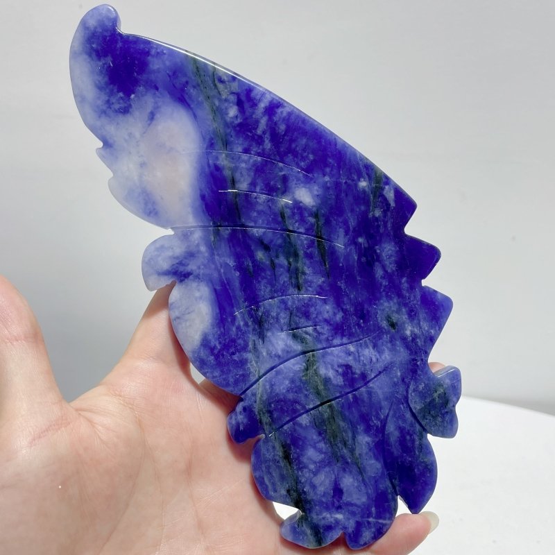 Blue Sodalite Butterfly Wing Carving With Stand - Wholesale Crystals