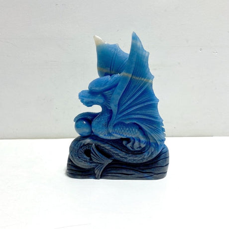 Blue Trolleite Flying Dragon Carving 15 - Wholesale Crystals