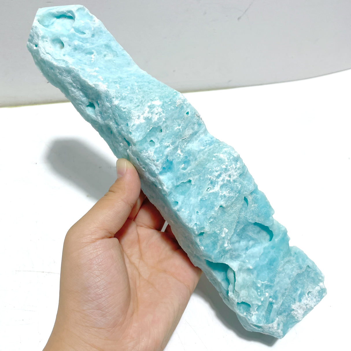 5 Pieces Large Blue Hemimorphite Four-Sided Tower Point Raw Side