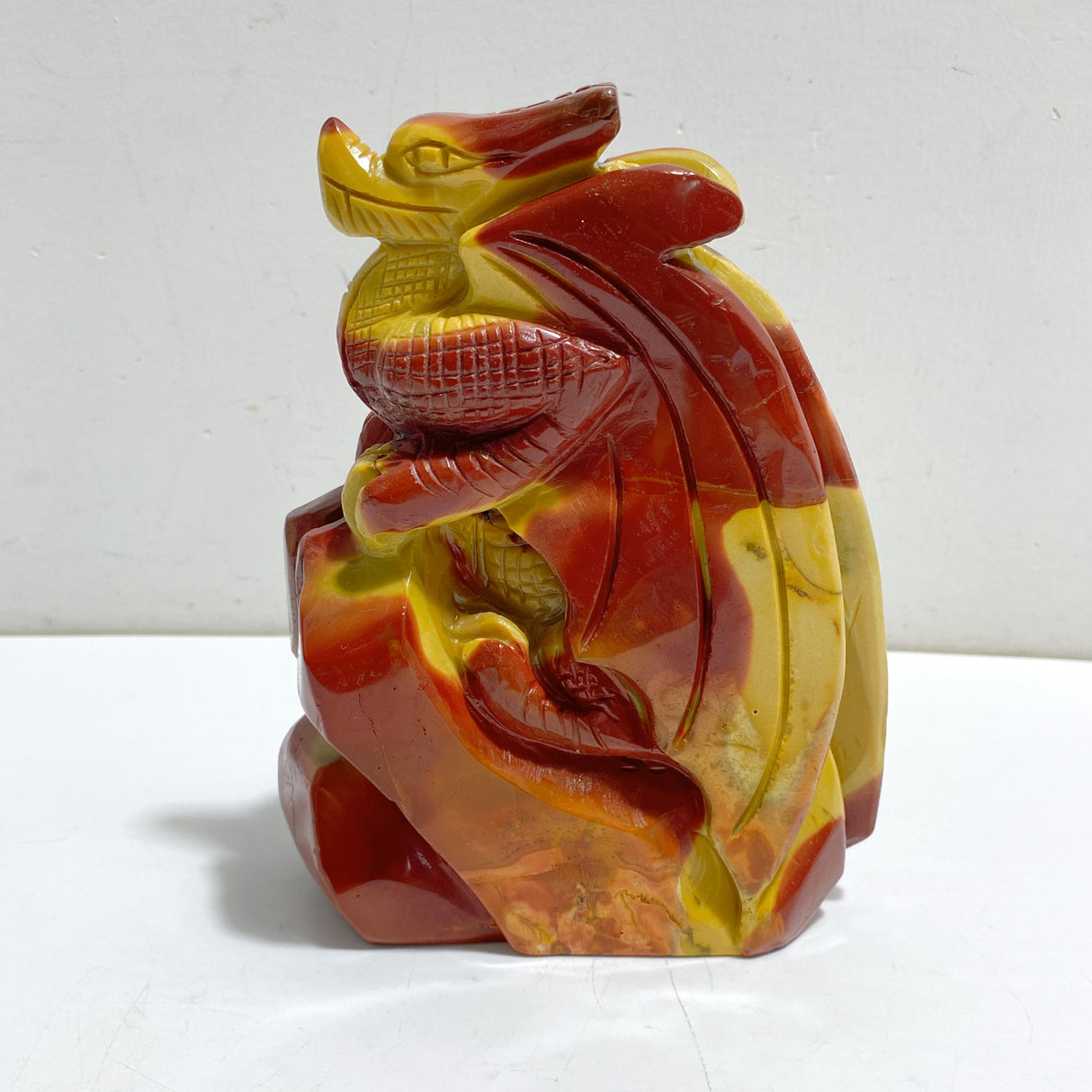 Unique Mookaite Flying Dragon Castle Carving #6