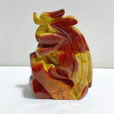 Unique Mookaite Flying Dragon Castle Carving #6