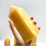 10 Pieces Fat Yellow Calcite Stripe Tower