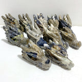 11 Pieces Volcanic Agate Dragon Head Carving Closeout(UV-Reactive)