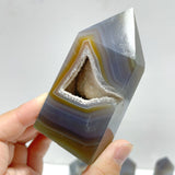 21 Pieces Geode Druzy Agate Four-sided Tower Point