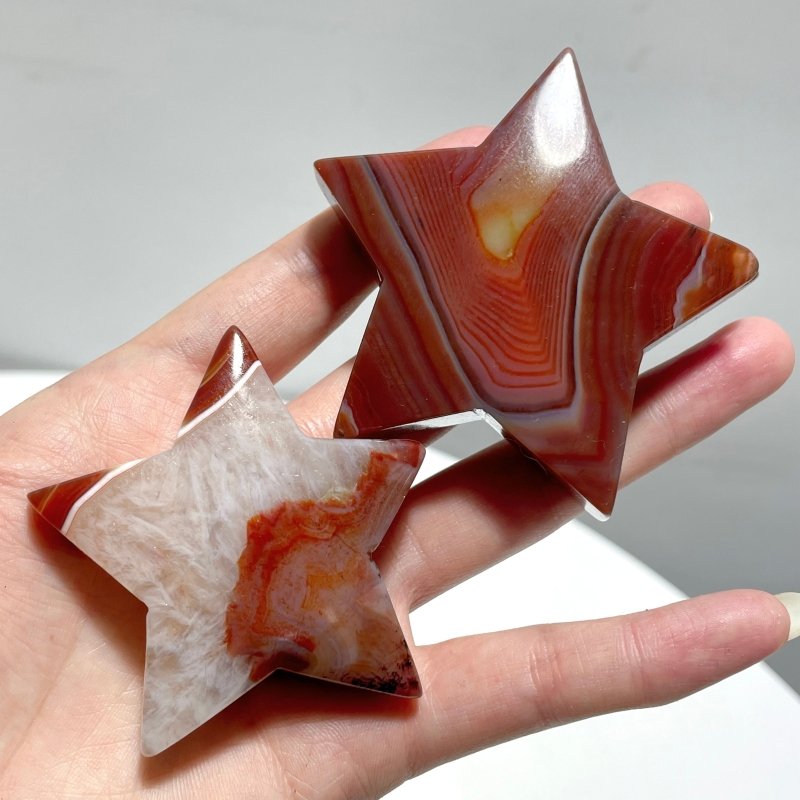 Carnelian Stripe Agate Mixed Quartz Star Wholesale - Wholesale Crystals