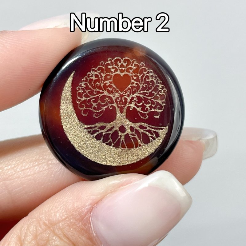 Carnelian Tree of Life Small Round Slices DIY Accessories - Wholesale Crystals