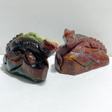 2 Pieces Ocean Jasper Lizard Carving #6