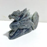 2 Pieces Beautiful Labradorite Flying Dragon Castle Carving