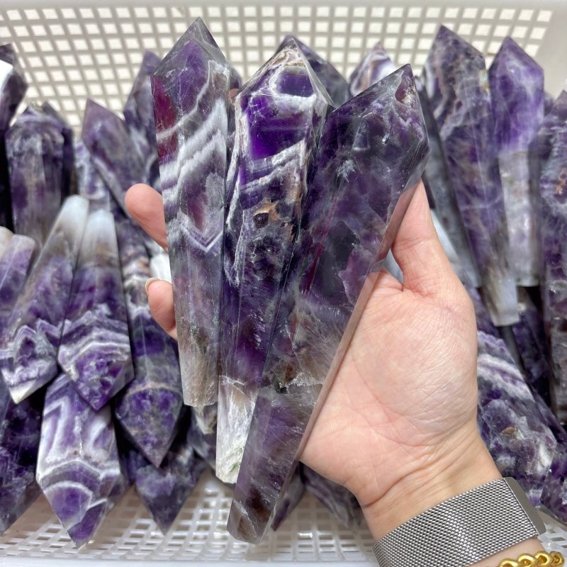 Chevron Amethyst Scepter Magic Wand Wholesale - Wholesale Crystals