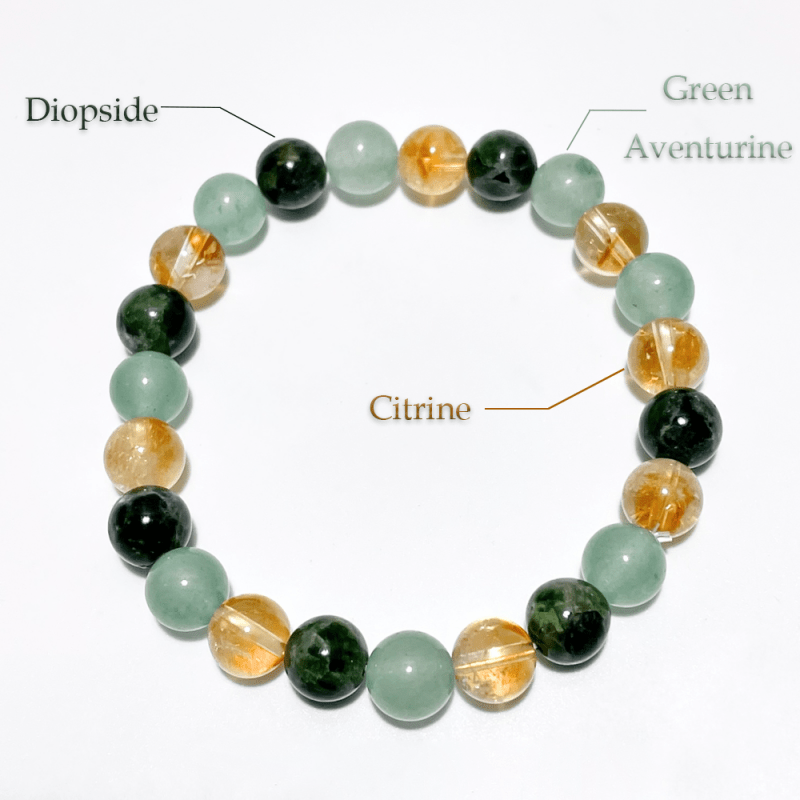 Citrine Green Aventurine Diopside Bracelet Wholesale - Wholesale Crystals