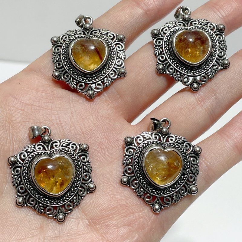 Citrine Heart Pendant Wholesale - Wholesale Crystals