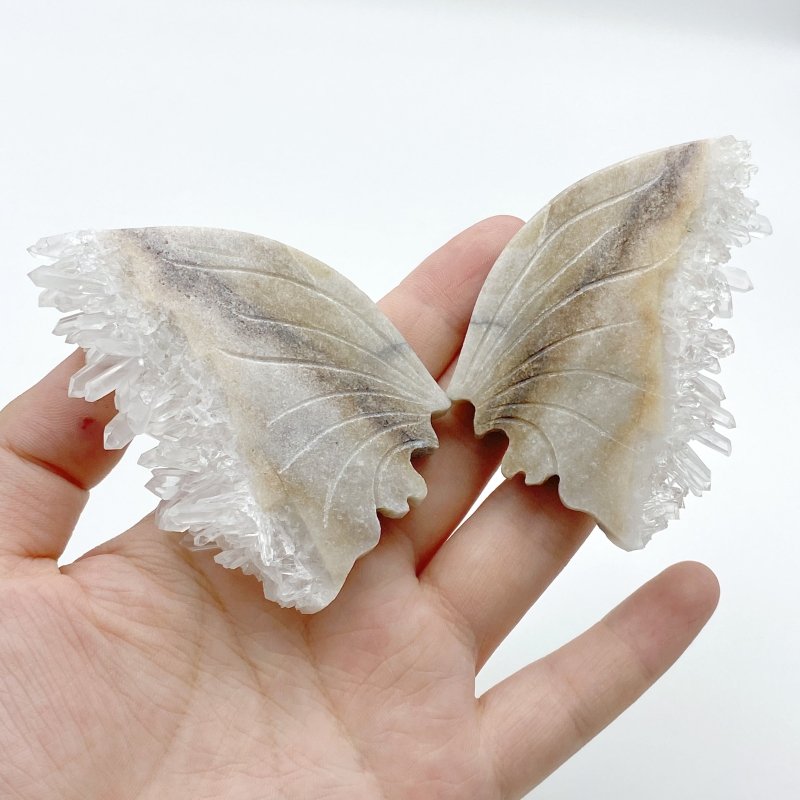 Clear Quartz Cluster Butterfly Wing With Stand Wholesale -Wholesale Crystals