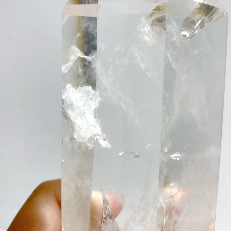 Clear Quartz Crystal Point Raw Bottom With Stand B5 -Wholesale Crystals
