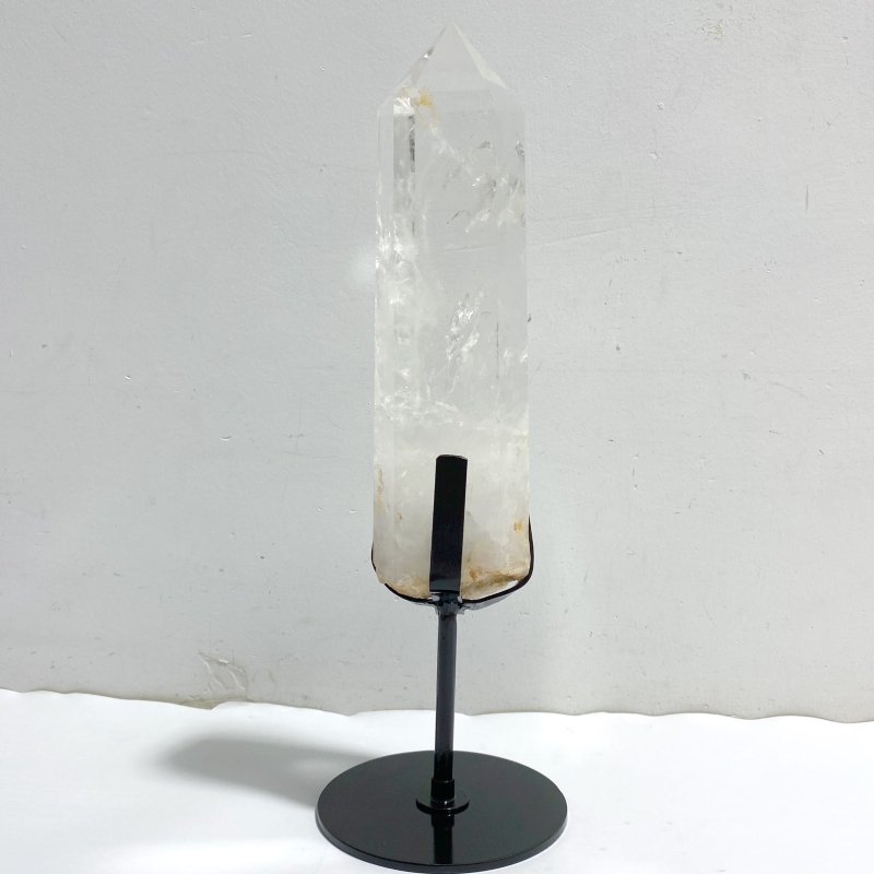 Clear Quartz Crystal Point Raw Bottom With Stand B5 -Wholesale Crystals