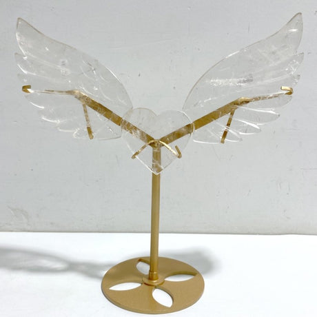 Clear Quartz Heart Wing Carving With Stand -Wholesale Crystals
