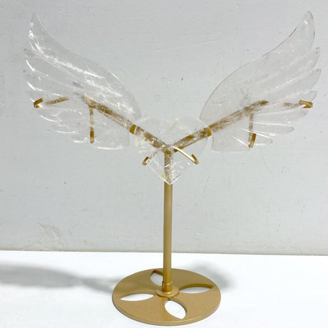 Clear Quartz Heart Wing Carving With Stand -Wholesale Crystals