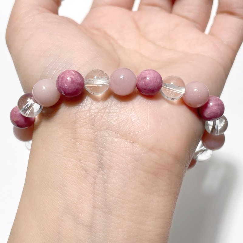 Clear Quartz Pink Opal Rhodonite Bracelet Wholesale - Wholesale Crystals