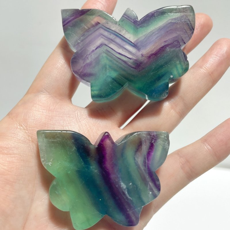 Colorful Fluorite Butterfly Carving Wholesale - Wholesale Crystals