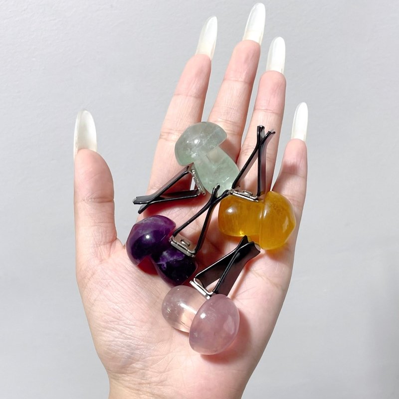 Colorful Fluorite Mushroom Car Air Vent Clips Wholesale Car Accessories - Wholesale Crystals