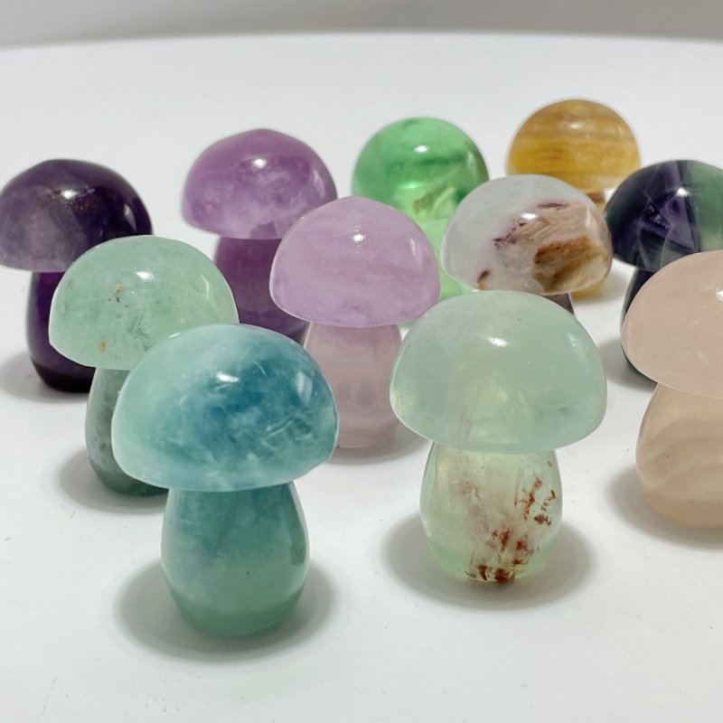 Colorful Fluorite Mushroom Carving Wholesale - Wholesale Crystals