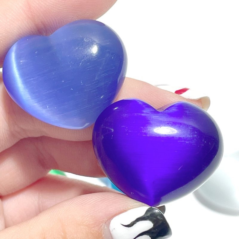 Colorful Glass Cat Eye Heart Wholesale - Wholesale Crystals