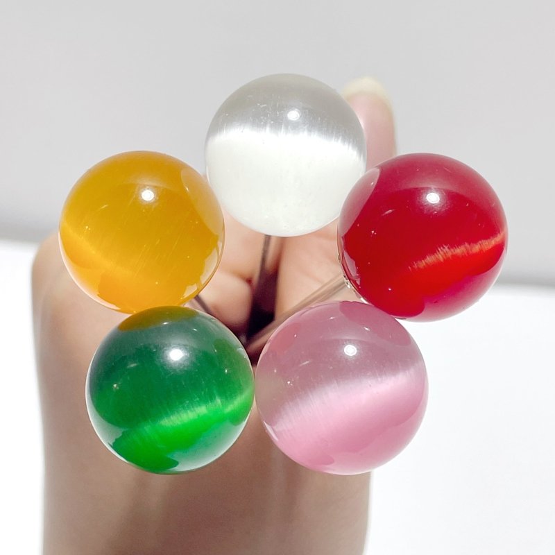 Colorful Glass Cat Eye Small Sphere Hairpin Wholesale - Wholesale Crystals