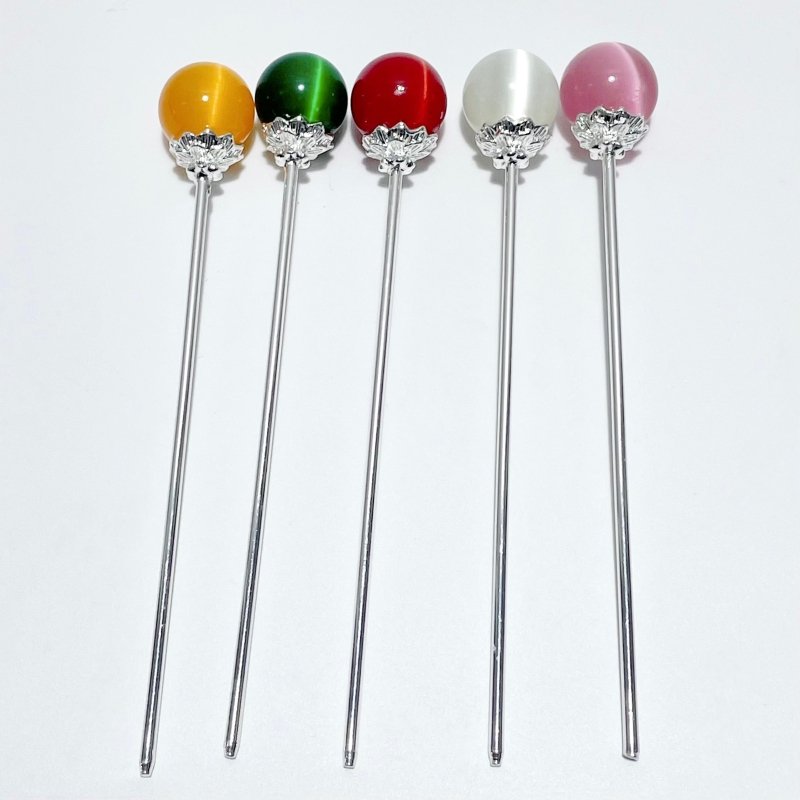 Colorful Glass Cat Eye Small Sphere Hairpin Wholesale - Wholesale Crystals