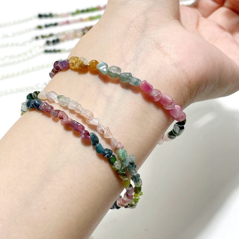 Colorful Tourmaline Gravel Chips 0.1 - 0.2in(3 - 5mm) Bracelet Wholesale - Wholesale Crystals