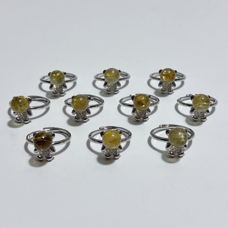 Cute Bear Rutile Quartz Crystal Ring Wholesale - Wholesale Crystals