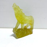 Unique Citrine Wolf Carving