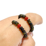 24 Types Crystal Beaded Rings Wholesale Moss Agate Chevron Amethyst Red Jasper