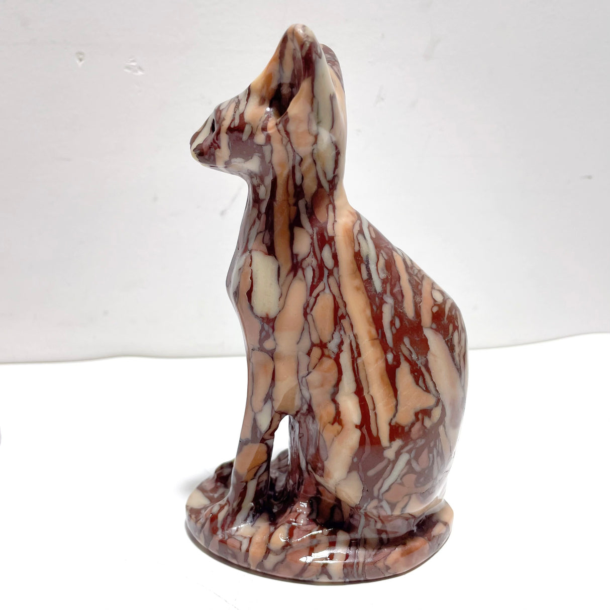 3 Pieces China Red Stone Cat Carving