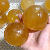 27 Pieces Large Yellow Calcite Spheres (Sea Freight Only)