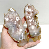 Geode Druzy Pink Amethyst Slab Butterfly Wing Carving With Stand #3