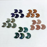 5 Types 3CM Moon Carving Wholesale Africa Blood Stone Blue Sandstone