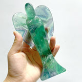 6 Pieces Rainbow Fluorite Angel Carving