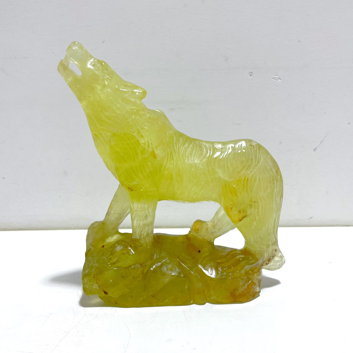 Unique Citrine Wolf Carving