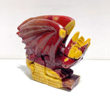 Unique Mookaite Flying Dragon Castle Carving