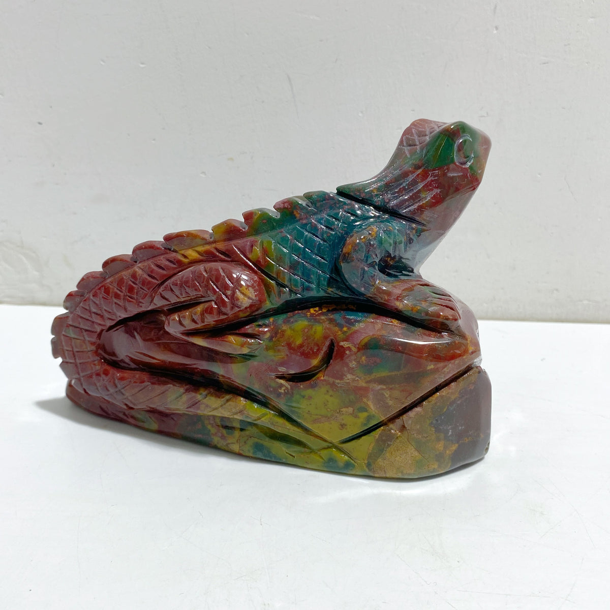 2 Pieces Ocean Jasper Lizard Carving #6