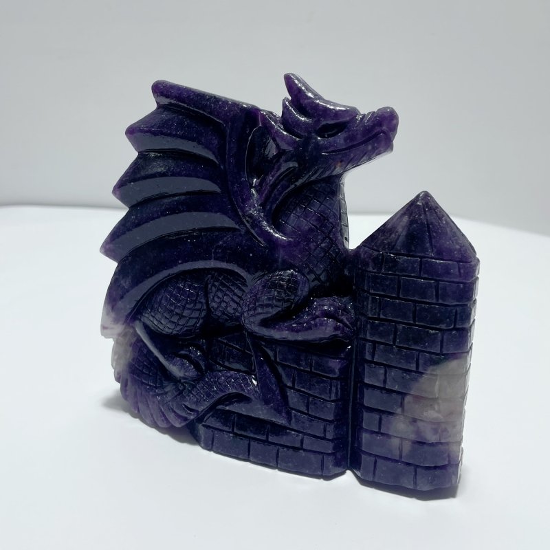 Deep Purple Lepidolite Flying Dragon Carving - Wholesale Crystals