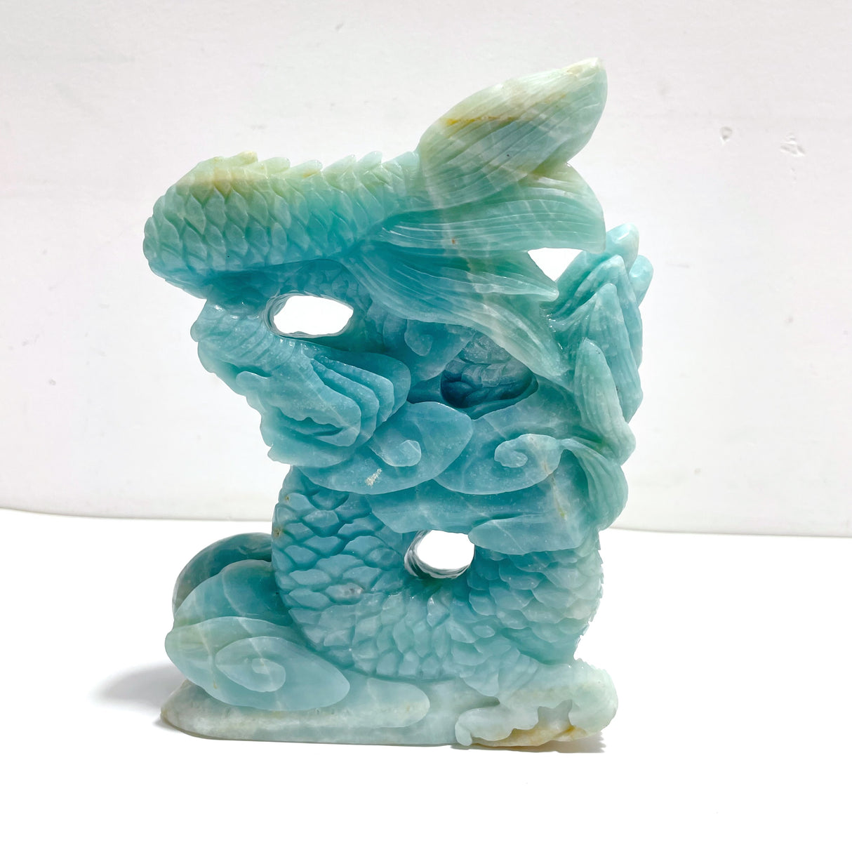 Unique Caribbean Calcite Flying Dragon Carving