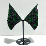 2 Pairs Ruby Zoisite Slab Wing With Stand