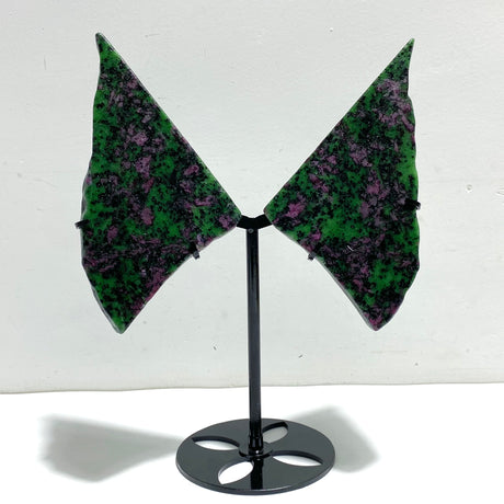 2 Pairs Ruby Zoisite Slab Wing With Stand